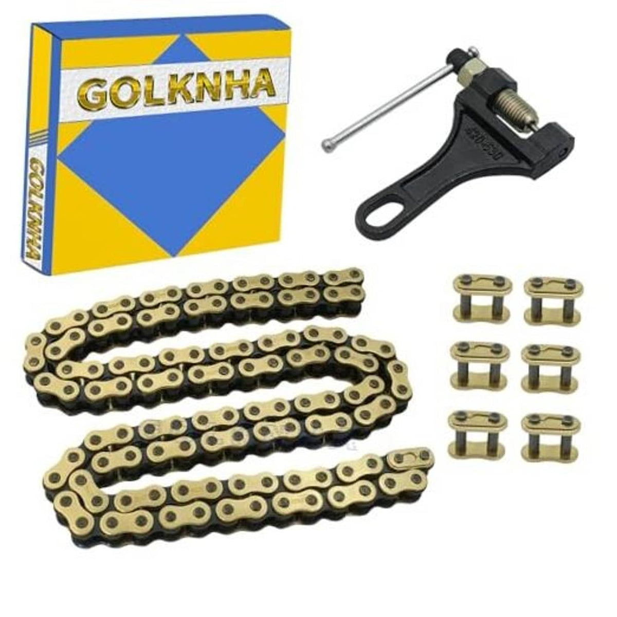 Gold 428H drive chain kit in box with connecting master links and installation tool
