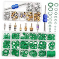 Car A/C O-ring seal kit with valve core tools and assorted O-rings in a case