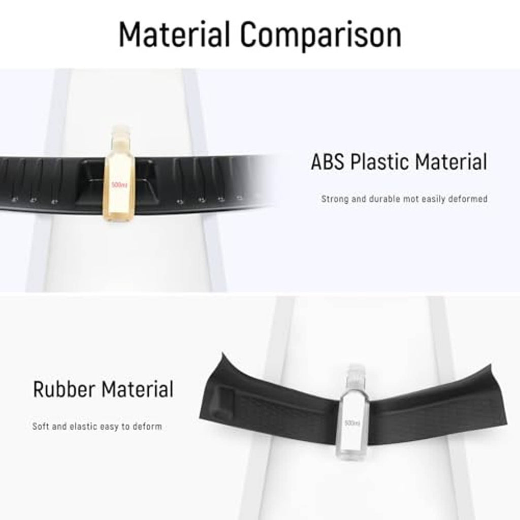 Black bumper protector material comparison: ABS plastic vs rubber