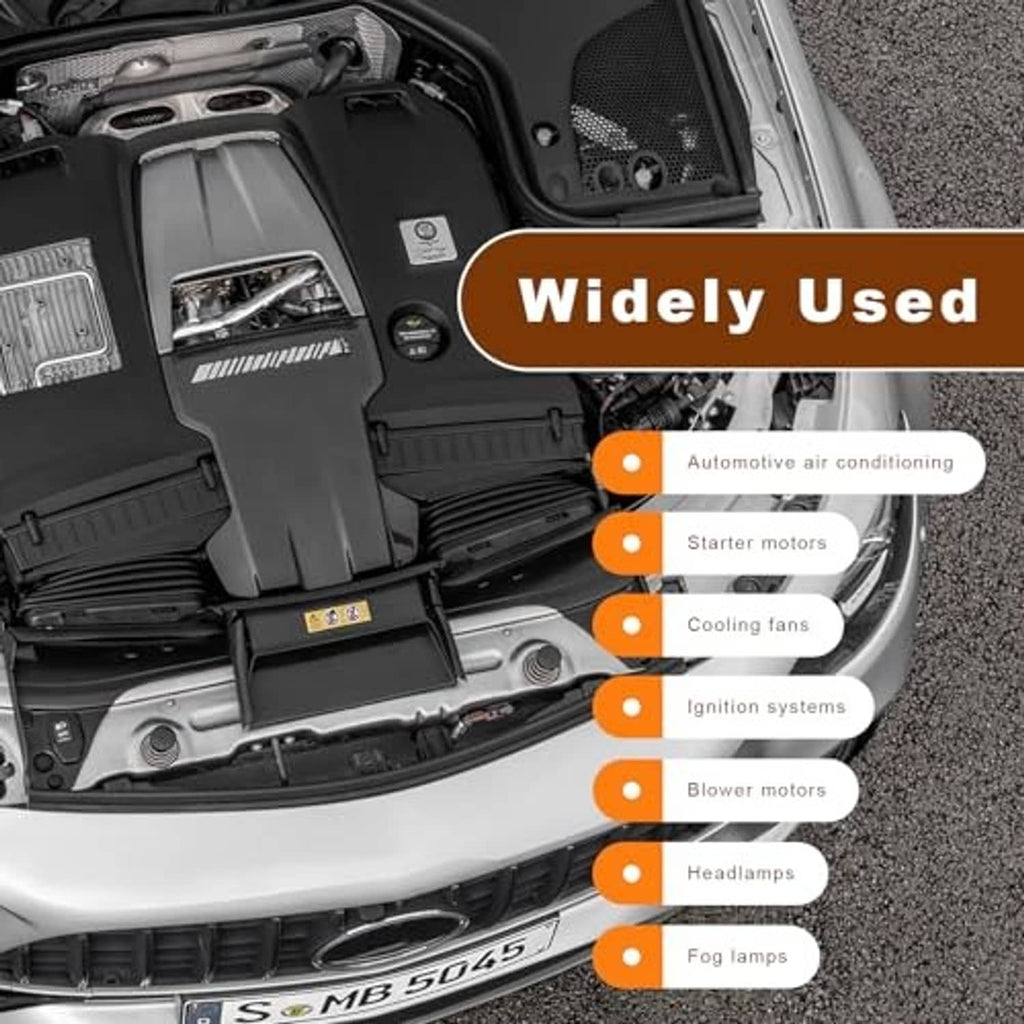 Car engine bay showing common uses of automotive air conditioning relays in systems