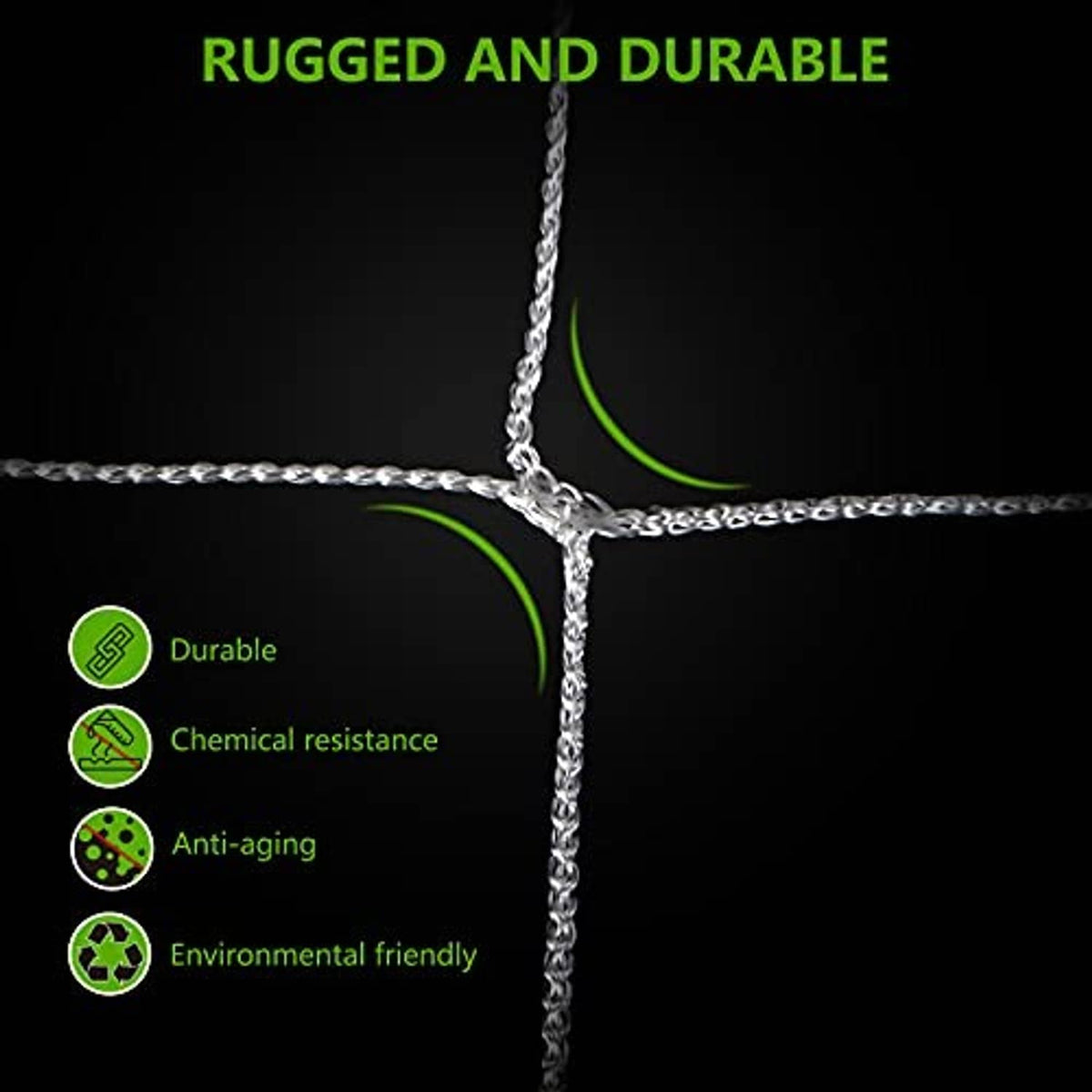 Reinforced nylon trellis netting corner with sturdy woven connections