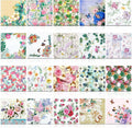 Assorted floral paper napkins with butterflies and botanicals, mixed patterns, 20 pack