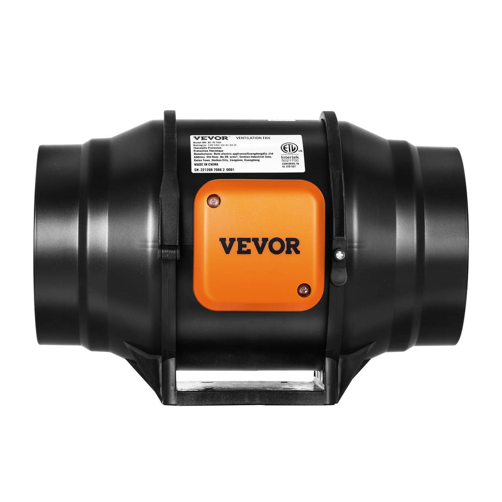 VEVOR 6 in inline duct fan blower with orange speed control panel