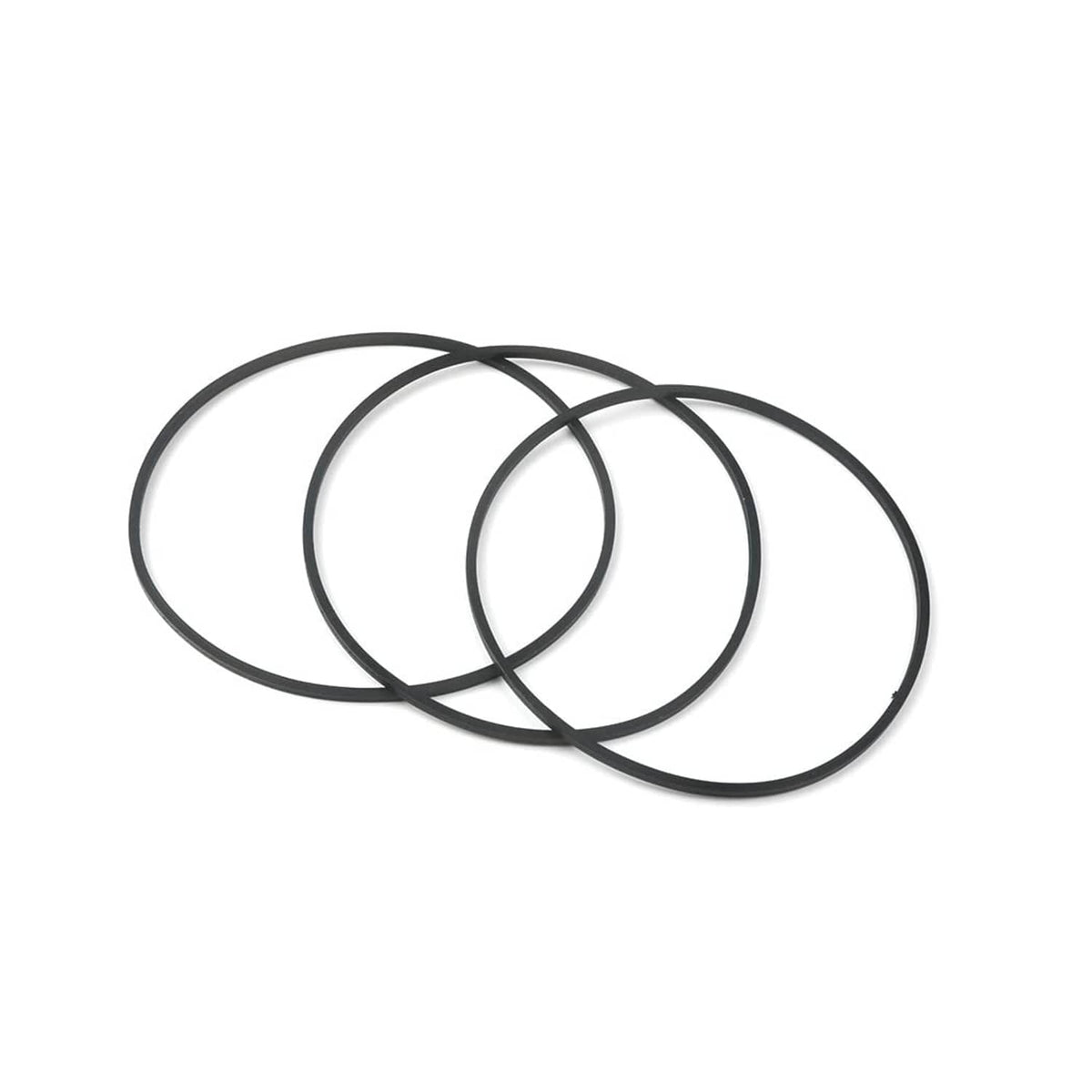 Set of four black Buna seal rings with circular inner openings