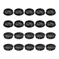 Set of black plastic circular soffit air vents, 36-pack
