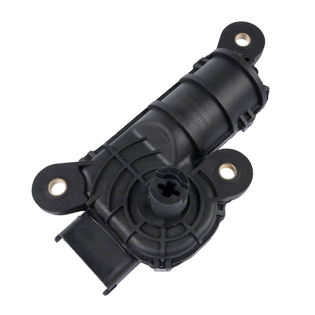 Black intake manifold runner control motor with mounting brackets and central actuator dial