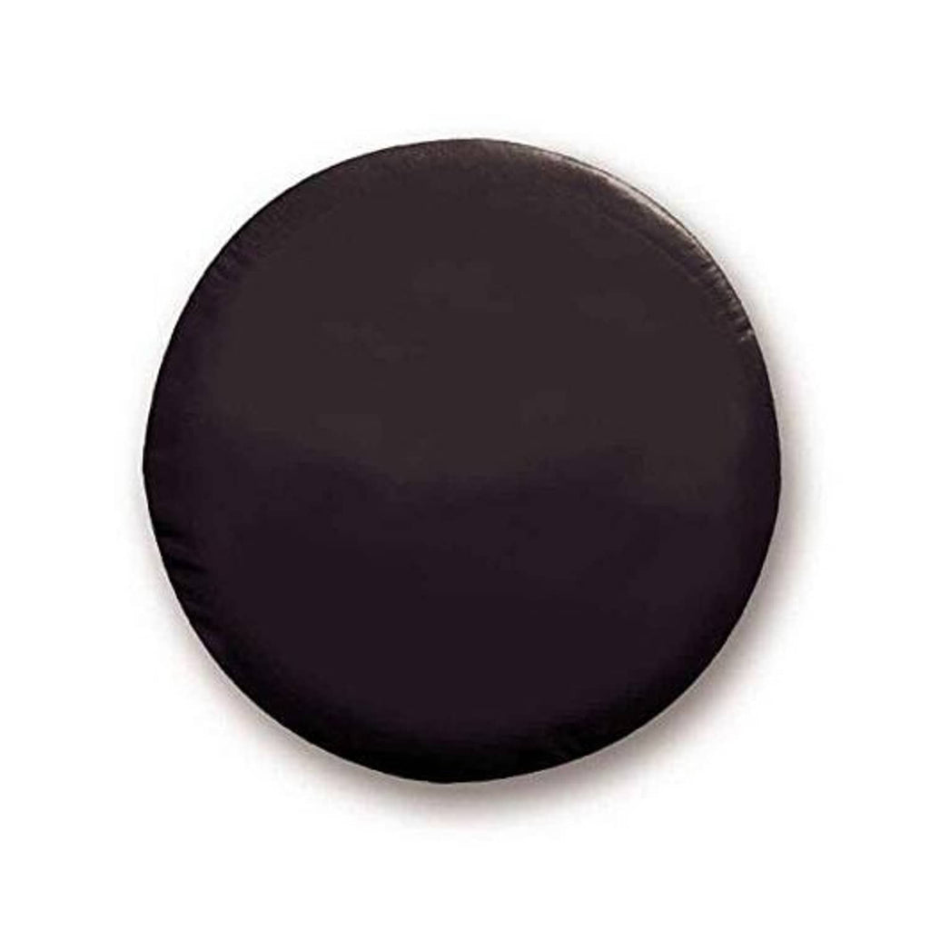 Round black vinyl spare tire cover, smooth exterior
