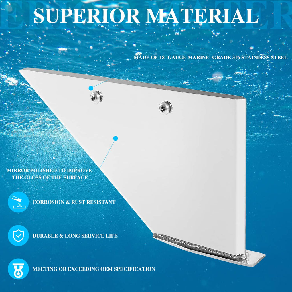 Stainless steel skeg protector plate with mounting screws