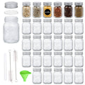 Clear glass mason spice jars set with silver lids and empty jar inserts