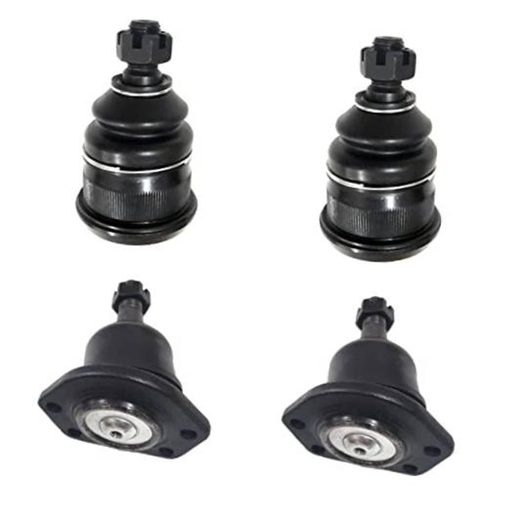 4-piece front lower ball joint kit, black rubber boots and metal ball studs (2 pairs)