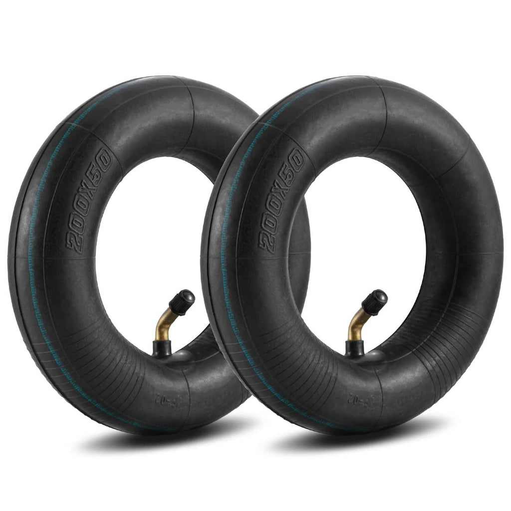 SPORTYOUTH 200x50 tire inner tube pair, black with bent TR-87 valve stems