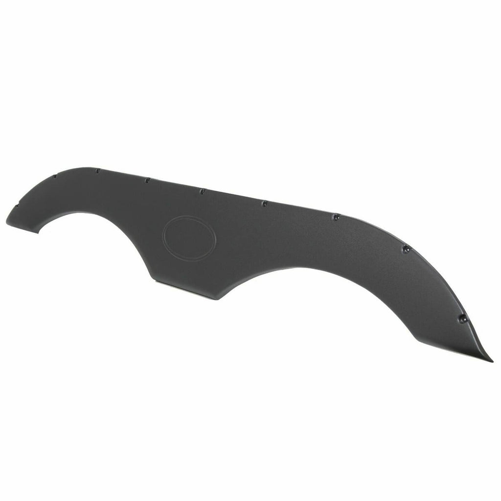 Black curved fender skirt panel with oval center and visible screw mounting points