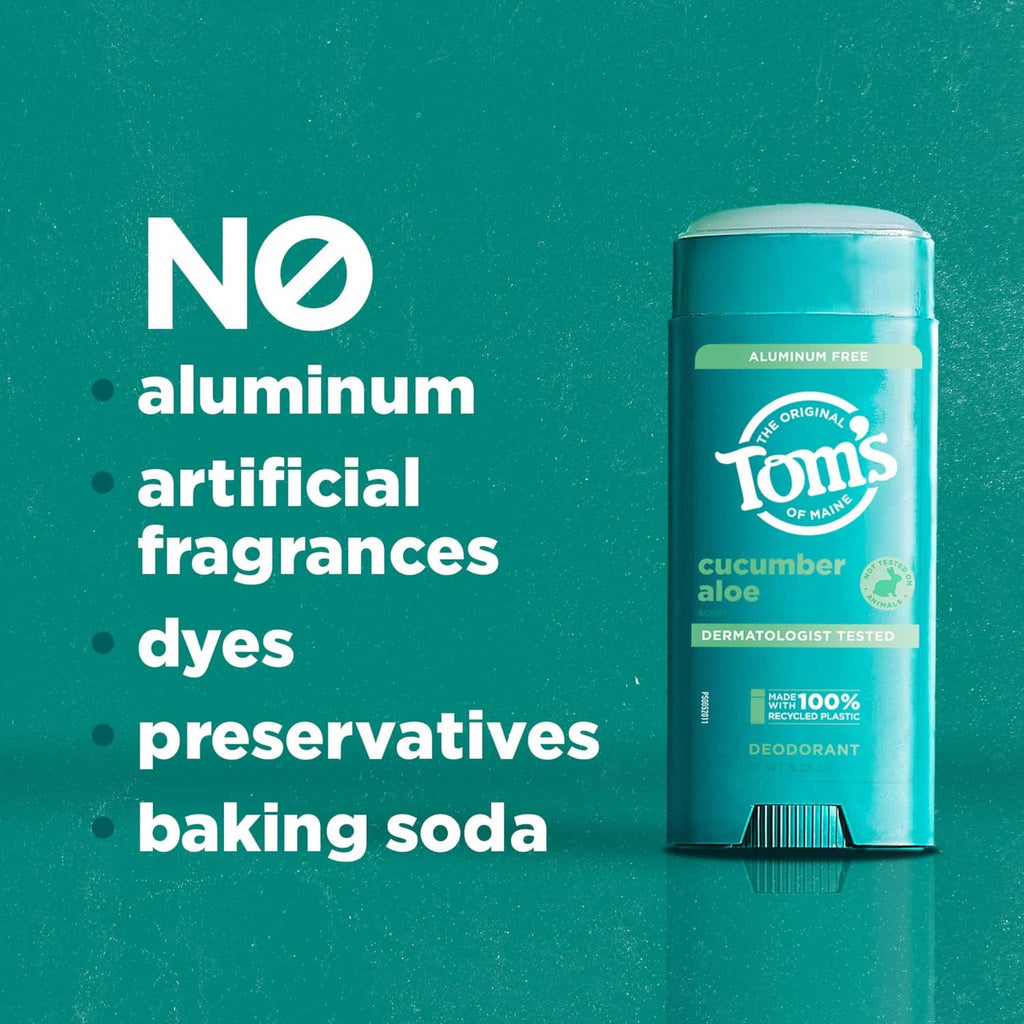 Teal Tom's cucumber aloe aluminum-free deodorant stick with cap