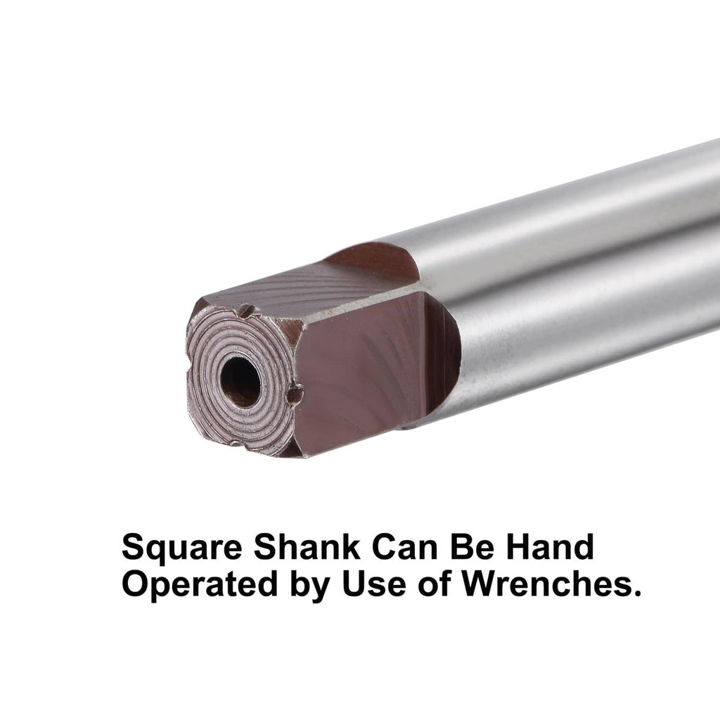 Square shank straight flute hand reamer with fluted cutting tip and alloy body