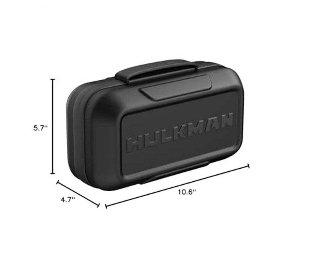 Black EVA protective case size diagram: 10.6 x 4.7 x 5.7 in.