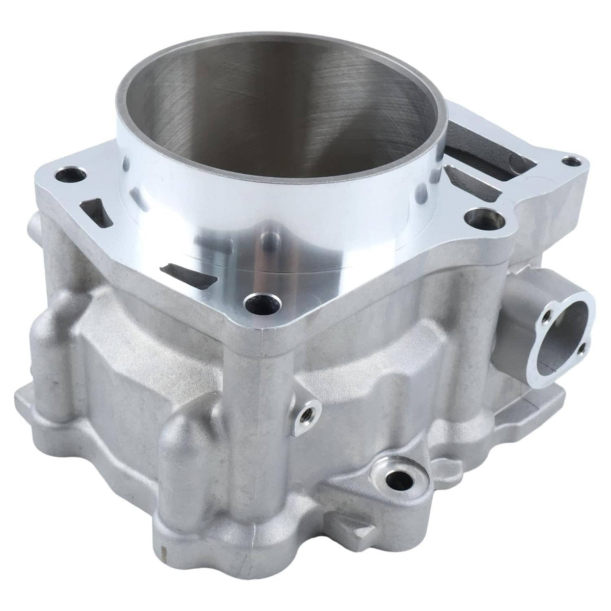 Standard bore cylinder jug, silver aluminum crankcase with side mounting ports and bore