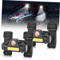 Set of black UTV LED lights with yellow bar and round white spotlight lens