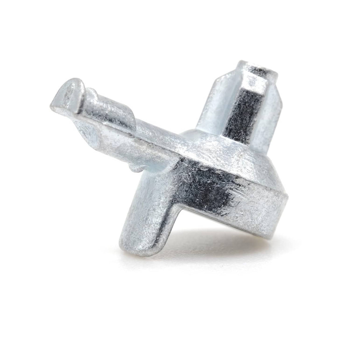 Replacement shelf support pin, silver metal connector with forked peg ends