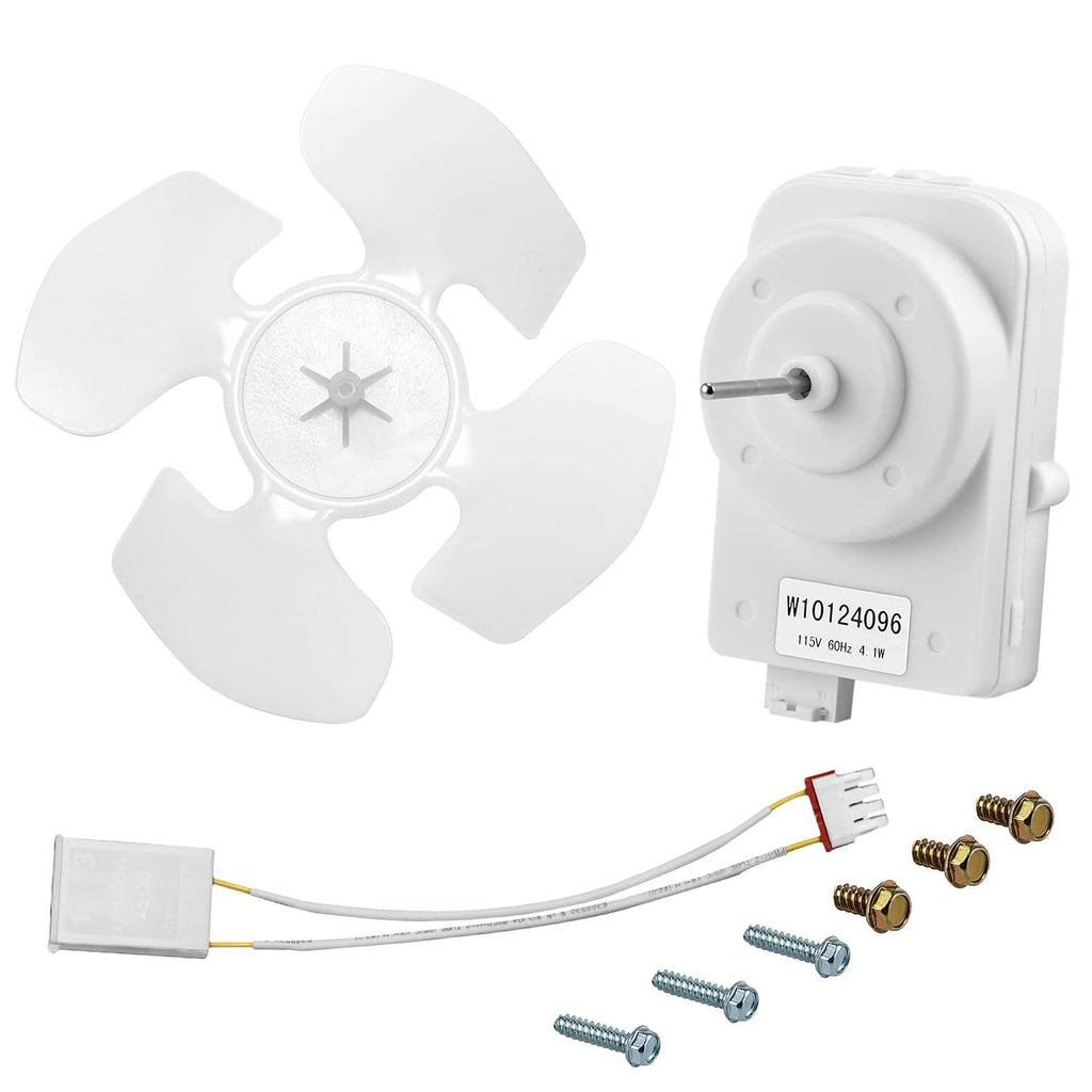 Condenser fan motor kit with fan blade hub and electrical wire harness