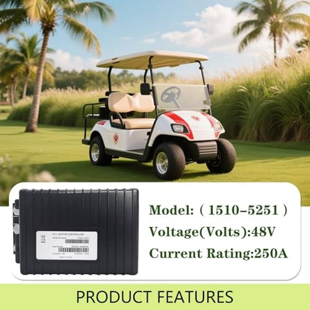 Black Curtis DC motor controller module with voltage/current info label on top