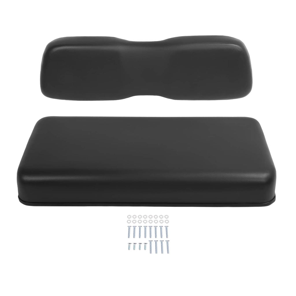 Black golf cart seat backrest and bottom cushion set