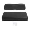 Black golf cart seat backrest and bottom cushion set