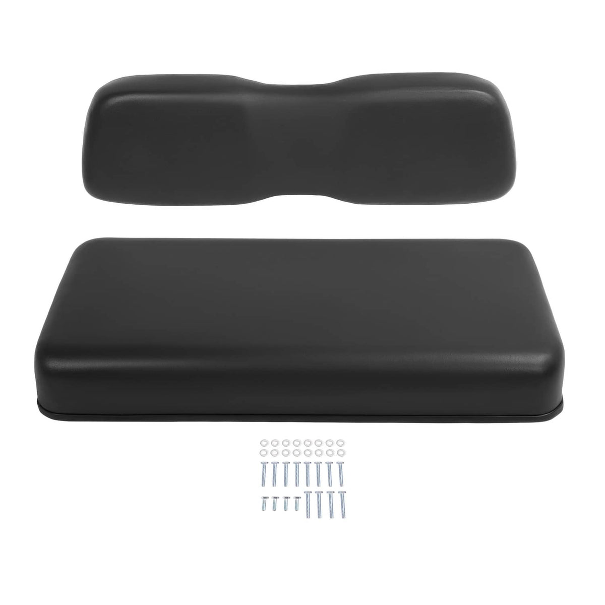 Black golf cart seat backrest and bottom cushion set