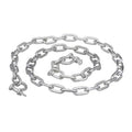 Galvanized steel anchor chain with large links and attached connector hardware