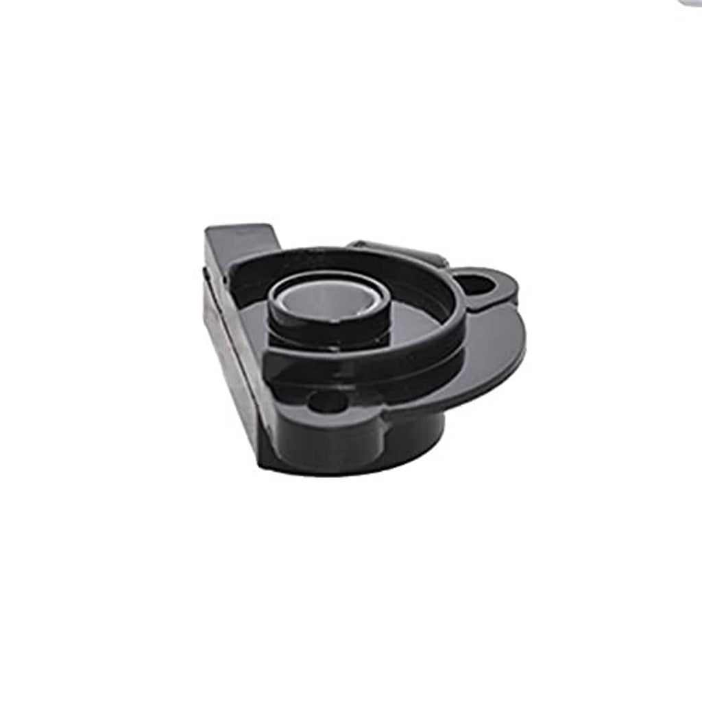 Throttle position sensor angled view with central circular component and black mounting tabs