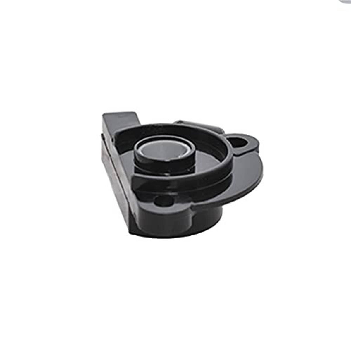 Throttle position sensor angled view with central circular component and black mounting tabs