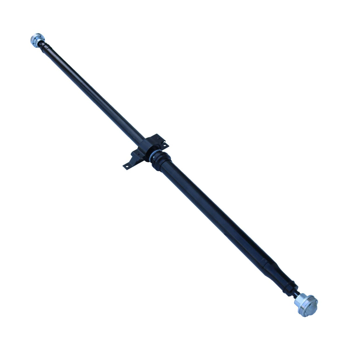 Rear driveshaft prop shaft assembly with center bearing housing and metal end fasteners