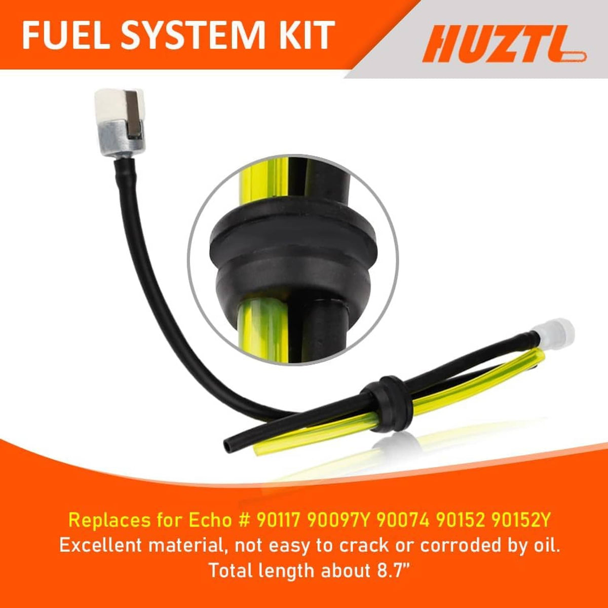 Fuel system fuel line with black hoses and yellow lines plus small inline fuel filter