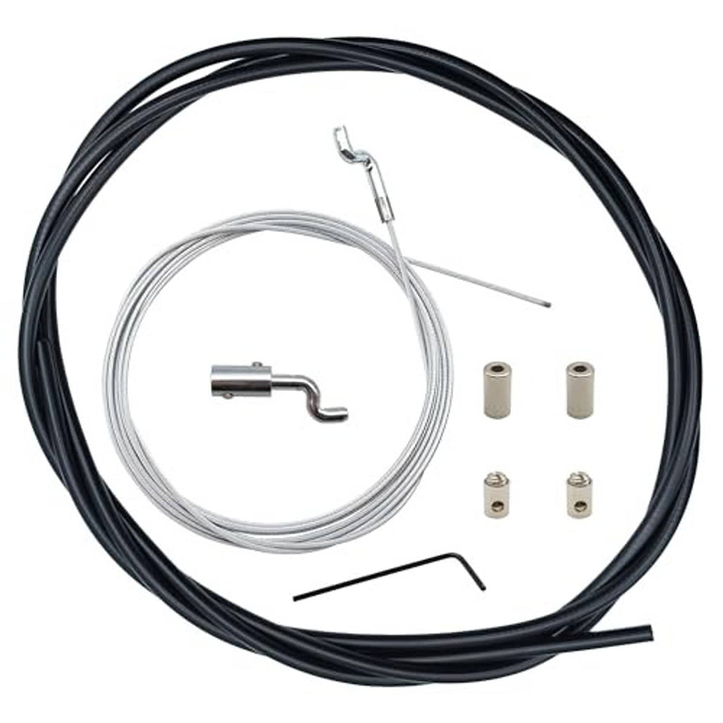 Throttle cable repair kit with coiled steel cable, black housing, and Z-bend style fitting