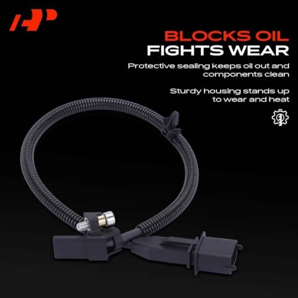 Crankshaft position sensor with black cable and gray connectors
