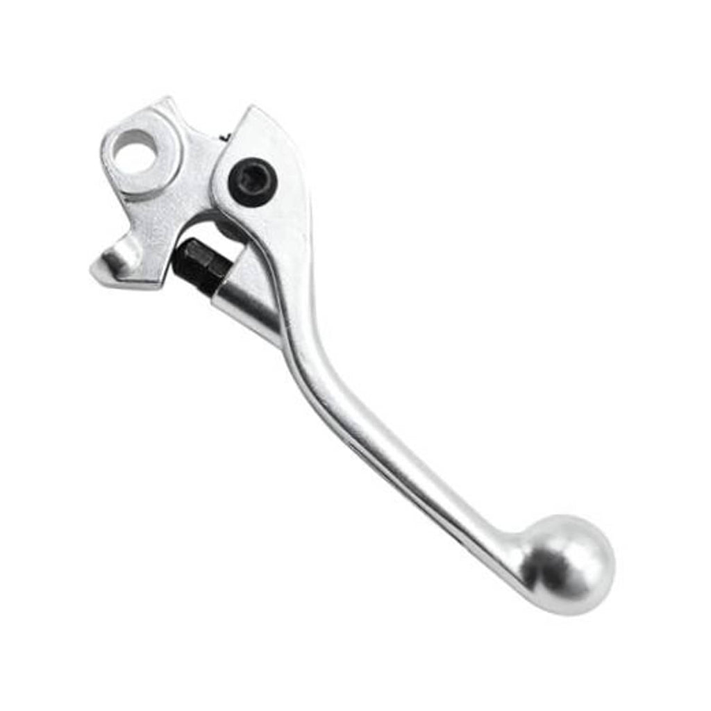 Front brake lever replacement, silver metal lever with black pivot insert and bracket