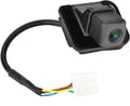 Rear view backup camera with lens and black wiring harness connector