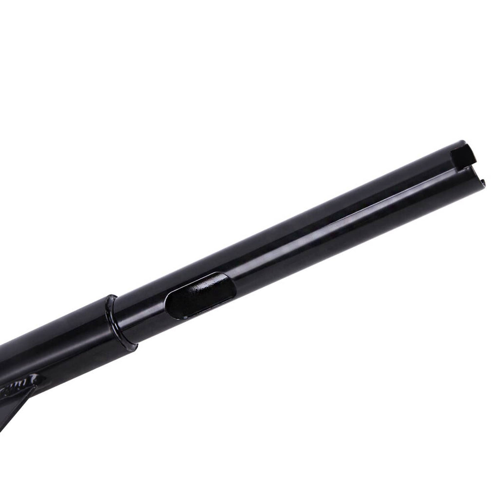Black ape hanger handlebar tube with smooth bar section and small centered control cover