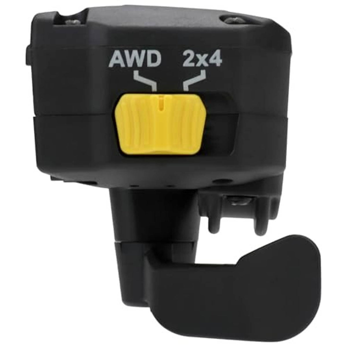 Black AWD 2x4 module with yellow button and curved lever guard