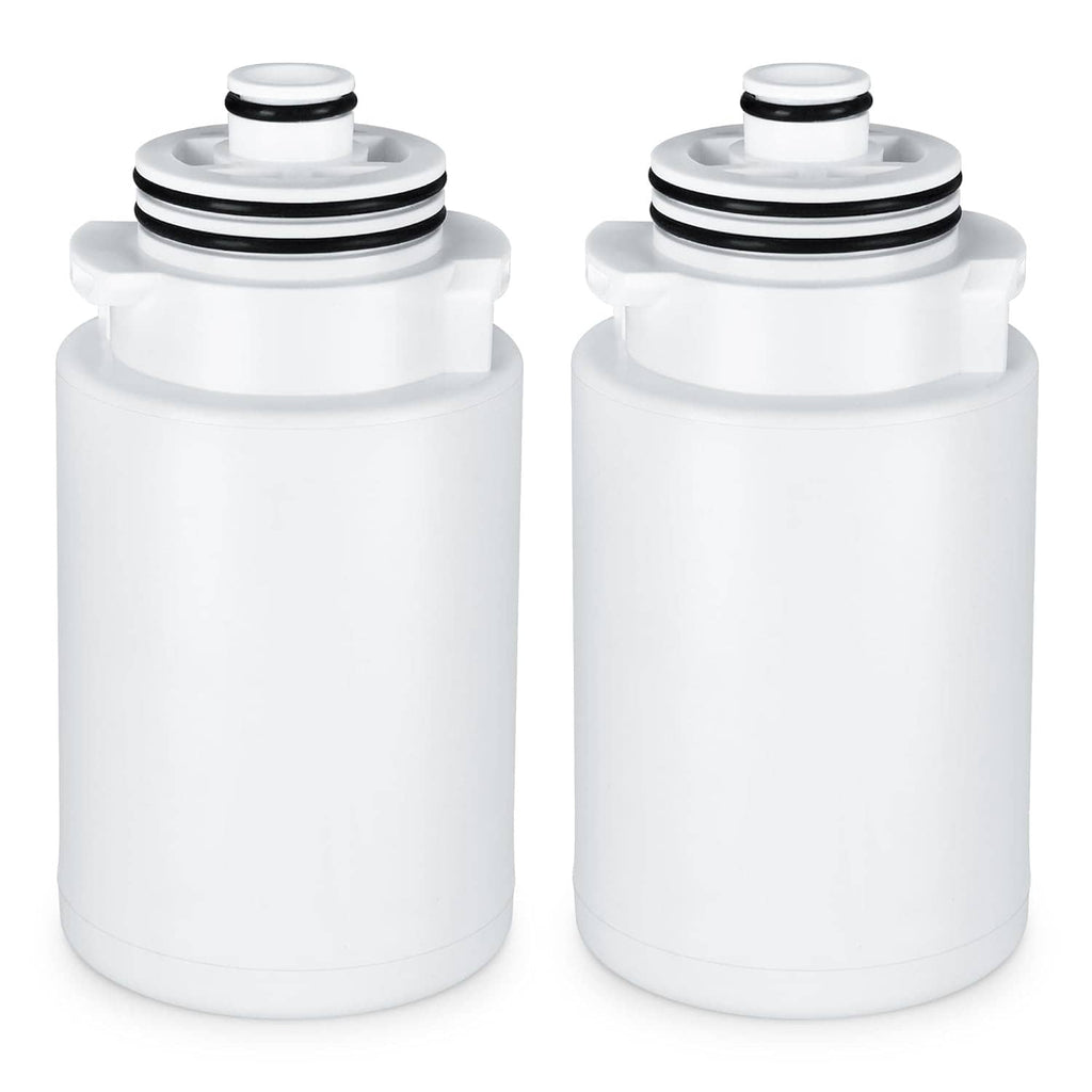 Showerhead filter replacement cartridges, white with black O-ring seals and top caps (2-pack)