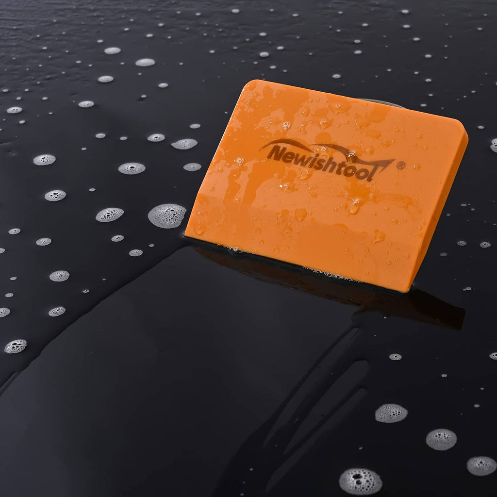 Orange Newishtool soft silicone squeegee pads with V-shaped edge, set of 2.