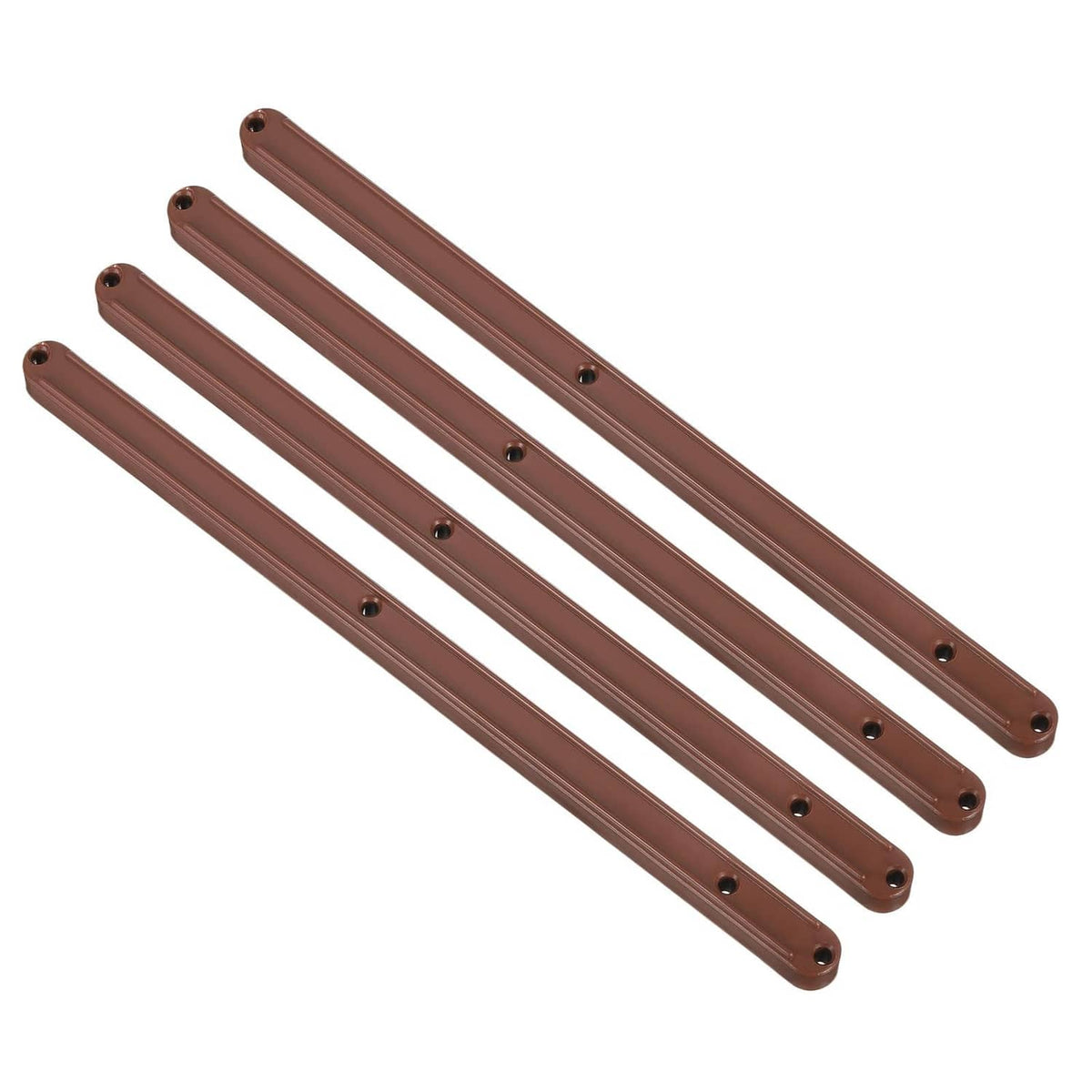Brown plastic drawer slide rails, 4 pieces, 300mm side-mounted bracket tracks