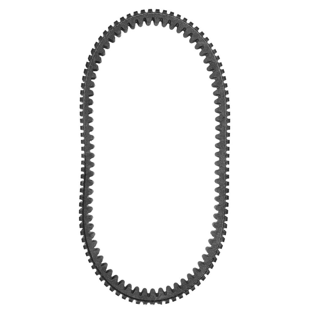 Clutch drive belt loop with serrated teeth along edges, dark rubber