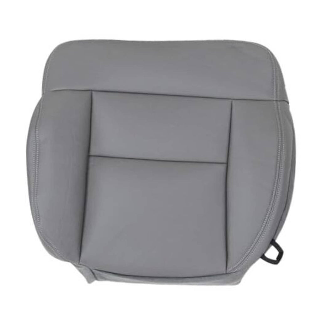 Gray microfiber leather front seat cover bottom replacement, stitched center panel seams
