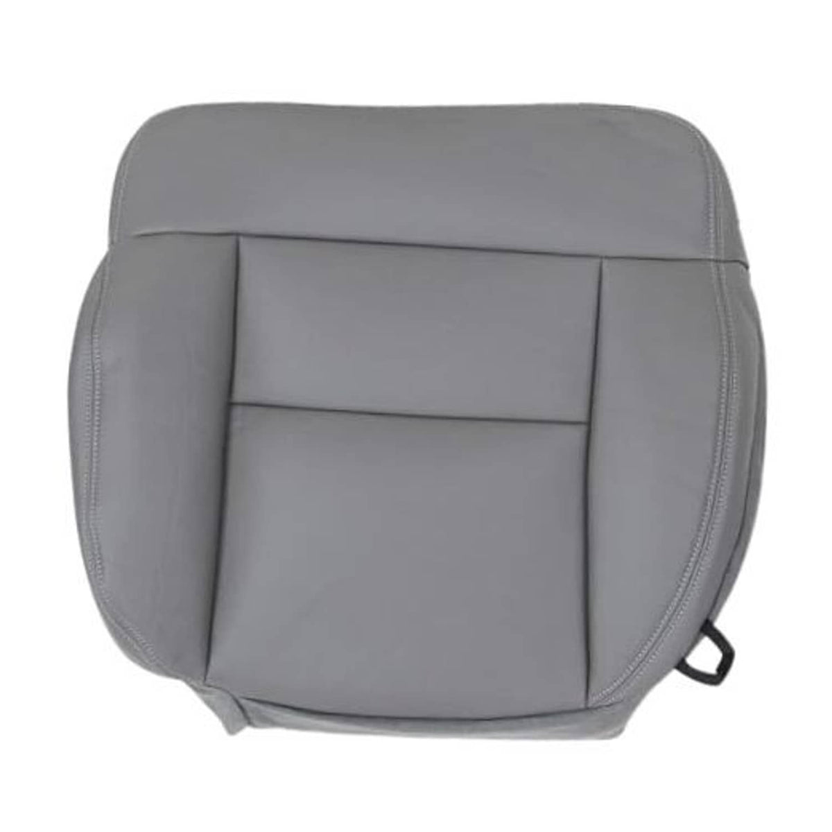 Gray microfiber leather front seat cover bottom replacement, stitched center panel seams