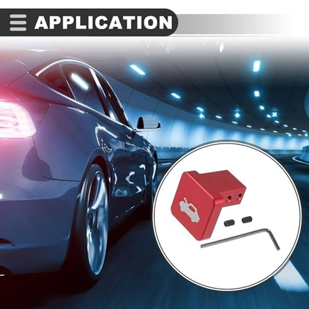 Hood latch release handle repair kit with red lever latch and mounting hardware