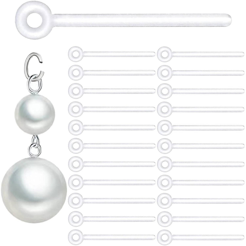 Plastic earring posts with parallel ring ends, set of small straight pieces
