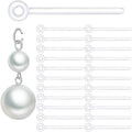 Plastic earring posts with parallel ring ends, set of small straight pieces