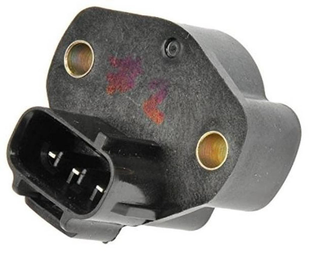 Throttle position sensor with electrical connector and mounting plate, dark gray body