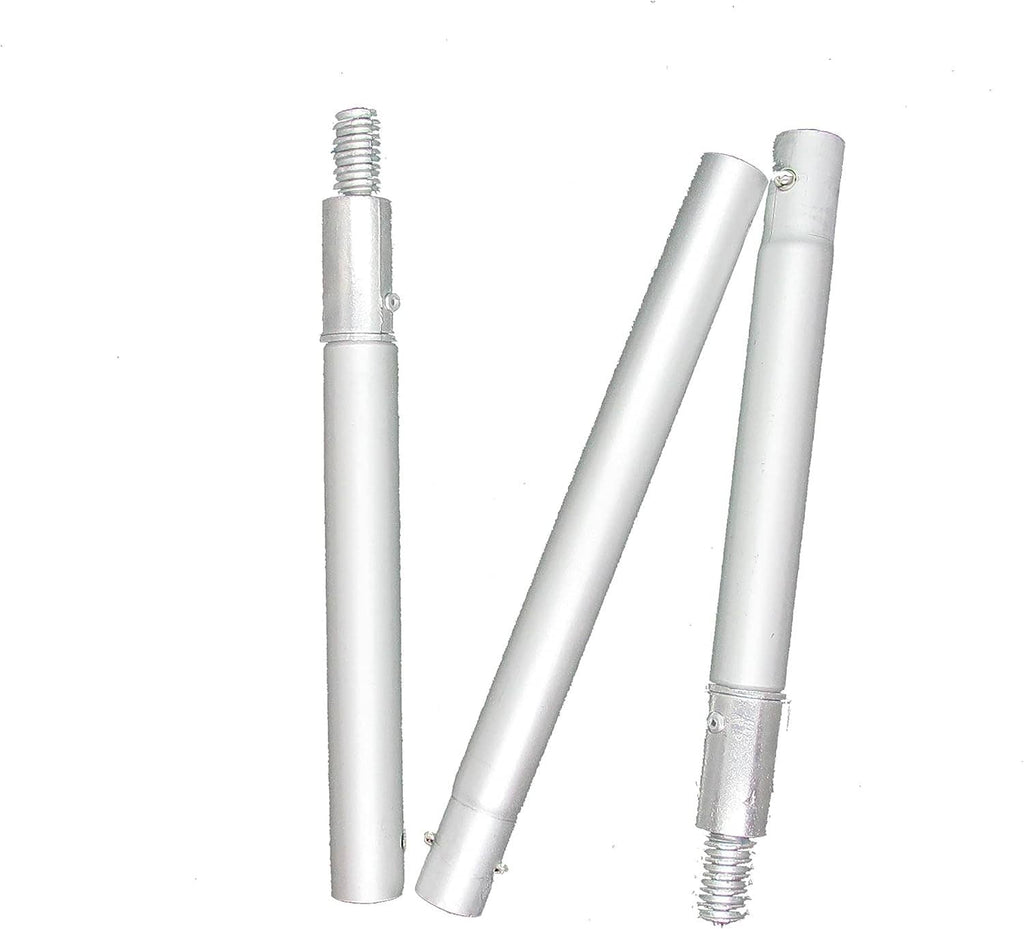 Portable hand washer extension tubes with threaded connectors in white metal