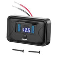 Black 12V USB wall panel with digital voltage display, USB-C and dual USB-A ports, ON/OFF